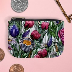 Watercolor Tropical Flowers Mini Coin Purse