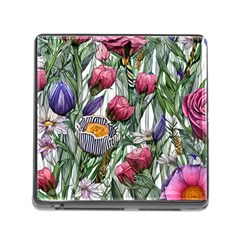 Watercolor Tropical Flowers Memory Card Reader (Square 5 Slot)