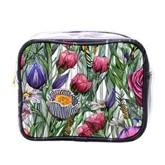 Watercolor Tropical Flowers Mini Toiletries Bag (One Side)