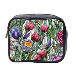 Watercolor Tropical Flowers Mini Toiletries Bag (Two Sides)