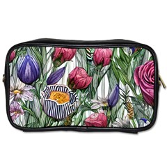 Watercolor Tropical Flowers Toiletries Bag (One Side)