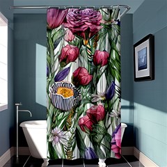 Watercolor Tropical Flowers Shower Curtain 36  x 72  (Stall) 