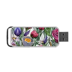 Watercolor Tropical Flowers Portable USB Flash (Two Sides)