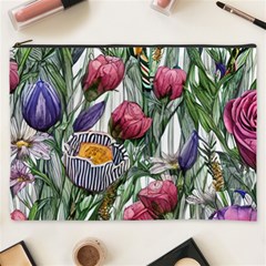 Watercolor Tropical Flowers Cosmetic Bag (XXXL)