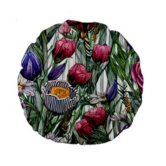 Watercolor Tropical Flowers Standard 15  Premium Round Cushions