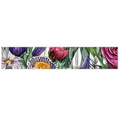 Watercolor Tropical Flowers Large Premium Plush Fleece Scarf 