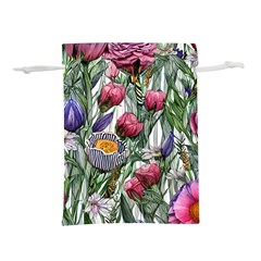 Watercolor Tropical Flowers Lightweight Drawstring Pouch (M)