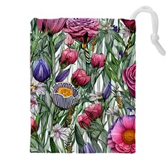 Watercolor Tropical Flowers Drawstring Pouch (4XL)