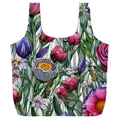 Watercolor Tropical Flowers Full Print Recycle Bag (XXXL)