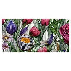 Watercolor Tropical Flowers Banner and Sign 6  x 3 