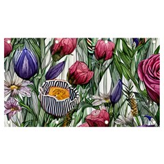 Watercolor Tropical Flowers Banner and Sign 7  x 4 