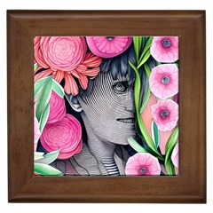 Aesthetics Tropical Flowers Framed Tile