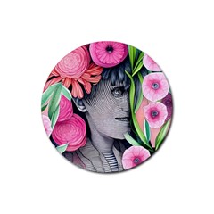 Aesthetics Tropical Flowers Rubber Coaster (round) by GardenOfOphir