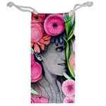 Aesthetics Tropical Flowers Jewelry Bag Back