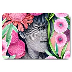 Aesthetics Tropical Flowers Large Doormat by GardenOfOphir