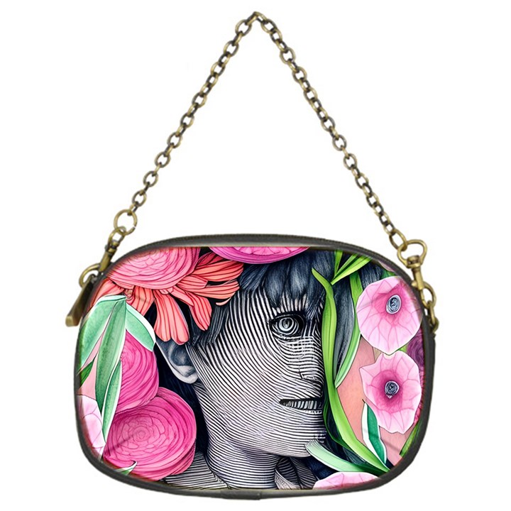 Aesthetics Tropical Flowers Chain Purse (One Side)