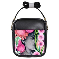 Aesthetics Tropical Flowers Girls Sling Bag by GardenOfOphir