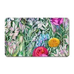 Cottagecore Tropical Flowers Magnet (rectangular) by GardenOfOphir