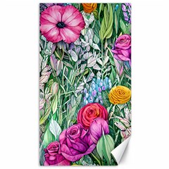 Cottagecore Tropical Flowers Canvas 40  X 72  by GardenOfOphir