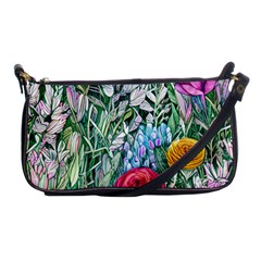 Cottagecore Tropical Flowers Shoulder Clutch Bag by GardenOfOphir