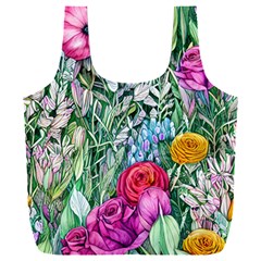 Cottagecore Tropical Flowers Full Print Recycle Bag (xxxl) by GardenOfOphir