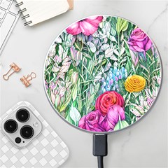 Cottagecore Tropical Flowers Wireless Fast Charger(white) by GardenOfOphir