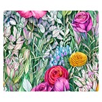 Cottagecore Tropical Flowers One Side Premium Plush Fleece Blanket (Small) 50 x40  Blanket Front