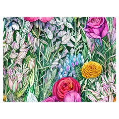 Cottagecore Tropical Flowers Premium Plush Fleece Blanket (extra Small) by GardenOfOphir