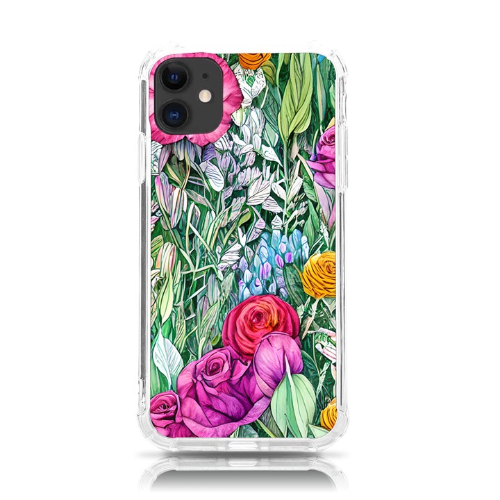 Cottagecore Tropical Flowers iPhone 11 TPU UV Print Case