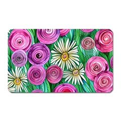 Tropical Flowers Pattern Magnet (rectangular) by GardenOfOphir