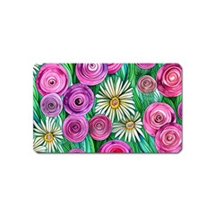 Tropical Flowers Pattern Magnet (name Card) by GardenOfOphir