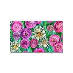 Tropical Flowers Pattern Sticker Rectangular (100 Pack) by GardenOfOphir