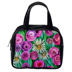 Tropical Flowers Pattern Classic Handbag (one Side) by GardenOfOphir