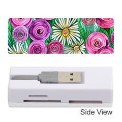 Tropical Flowers Pattern Memory Card Reader (stick) by GardenOfOphir