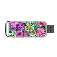 Tropical Flowers Pattern Portable Usb Flash (one Side) by GardenOfOphir