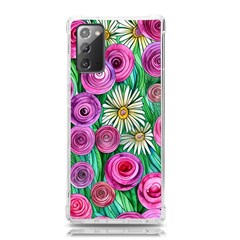 Tropical Flowers Pattern Samsung Galaxy Note 20 Tpu Uv Case by GardenOfOphir