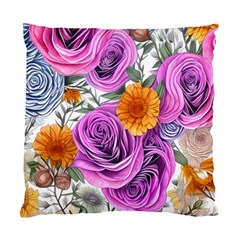 Country-chic Watercolor Flowers Standard Cushion Case (one Side) by GardenOfOphir