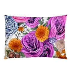 Country-chic Watercolor Flowers Pillow Case by GardenOfOphir