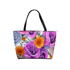 Country-chic Watercolor Flowers Classic Shoulder Handbag by GardenOfOphir