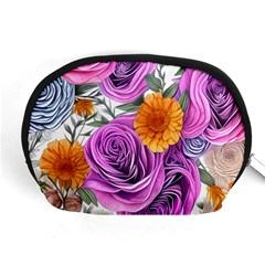 Country-chic Watercolor Flowers Accessory Pouch (medium) by GardenOfOphir