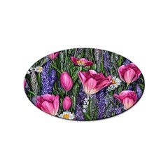 Cheerful Watercolor Flowers Sticker Oval (10 Pack) by GardenOfOphir