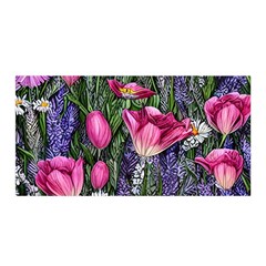 Cheerful Watercolor Flowers Satin Wrap 35  X 70  by GardenOfOphir