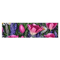 Cheerful Watercolor Flowers Oblong Satin Scarf (16  X 60 ) by GardenOfOphir