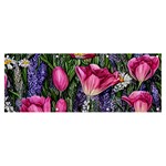 Cheerful Watercolor Flowers Banner and Sign 8  x 3  Front