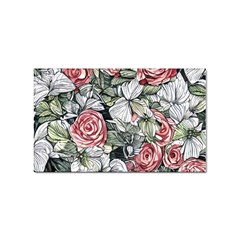 Retro Topical Botanical Flowers Sticker (rectangular) by GardenOfOphir