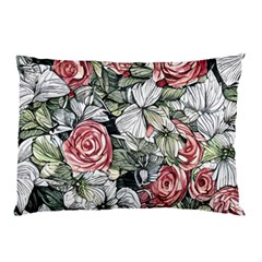 Retro Topical Botanical Flowers Pillow Case by GardenOfOphir