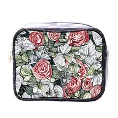 Retro Topical Botanical Flowers Mini Toiletries Bag (one Side) by GardenOfOphir