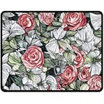 Retro Topical Botanical Flowers One Side Fleece Blanket (Medium) 60 x50  Blanket Front