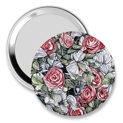 Retro Topical Botanical Flowers 3  Handbag Mirrors by GardenOfOphir