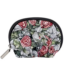 Retro Topical Botanical Flowers Accessory Pouch (small) by GardenOfOphir